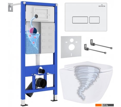  - Унитазы Roxen Antares Tornado в комплекте с инсталляцией StounFix Dual Fresh 6 в 1 968303 (кнопка: белый глянцевый) - Antares Tornado в комплекте с инсталляцией StounFix Dual Fresh 6 в 1 968303 (кнопка: белый глянцевый)