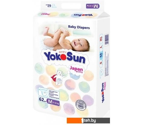  - Детские подгузники YokoSun M 5-10 кг (62 шт) - M 5-10 кг (62 шт)