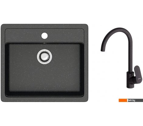  - Кухонные мойки Berge BR-5750 + Like F8007122 (черный) - BR-5750 + Like F8007122 (черный)