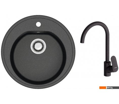  - Кухонные мойки Berge BR-5200 + Like F8007122 (черный) - BR-5200 + Like F8007122 (черный)