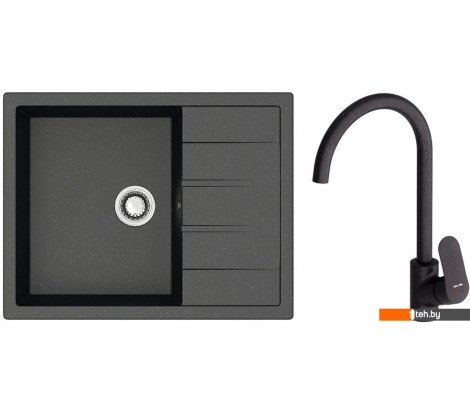  - Кухонные мойки Berge BR-6502 + Like F8007122 (черный) - BR-6502 + Like F8007122 (черный)