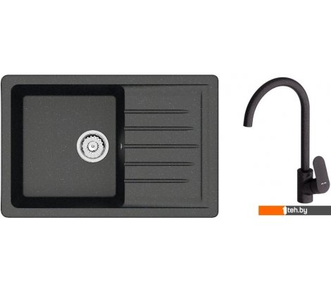  - Кухонные мойки Berge BR-7602 + Like F8007122 (черный) - BR-7602 + Like F8007122 (черный)
