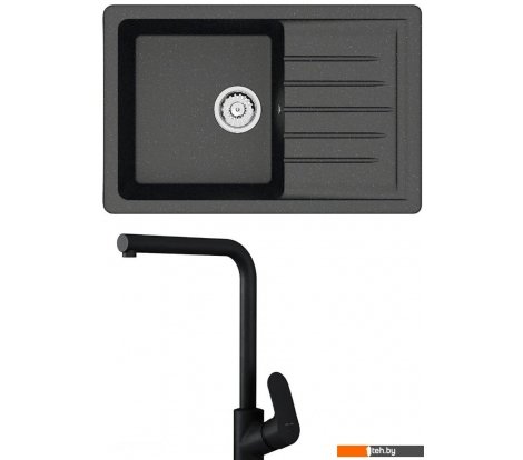  - Кухонные мойки Berge BR-7602 + Like F8005022 (черный) - BR-7602 + Like F8005022 (черный)