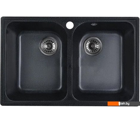  - Кухонные мойки Marblan Duas (черный,с сифоном) - Duas (черный,с сифоном)