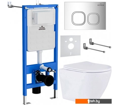  - Унитазы Roxen Antares One Rimless 6 в 1 StounFix Dual Fresh 546881 (кнопка: хром) - Antares One Rimless 6 в 1 StounFix Dual Fresh 546881 (кнопка: хром)