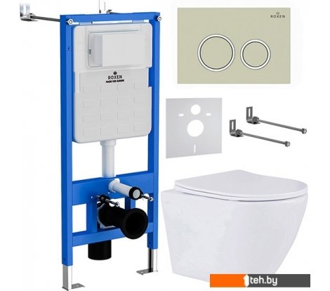  - Унитазы Roxen Antares 530185-01 в комплекте с инсталляцией StounFix Dual Fresh 6 в 1 966181 (кнопка: бежевый) - Antares 530185-01 в комплекте с инсталляцией StounFix Dual Fresh 6 в 1 966181 (кнопка: бежевый)