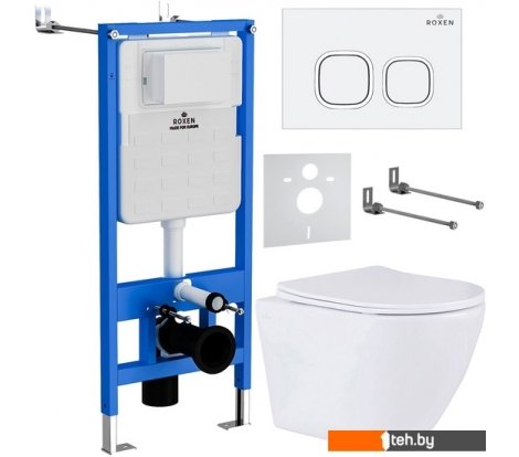  - Унитазы Roxen Antares в комплекте с инсталляцией StounFix Dual Fresh 6 в 1 533395 (кнопка: белый глянец) - Antares в комплекте с инсталляцией StounFix Dual Fresh 6 в 1 533395 (кнопка: белый глянец)