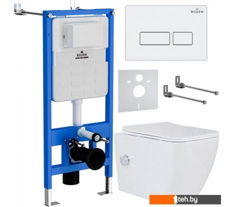  - Унитазы Roxen Cube Bidet в комплекте с инсталляцией StounFix Dual Fresh 6 в 1 577477 (кнопка: белый глянец) - Cube Bidet в комплекте с инсталляцией StounFix Dual Fresh 6 в 1 577477 (кнопка: белый глянец)