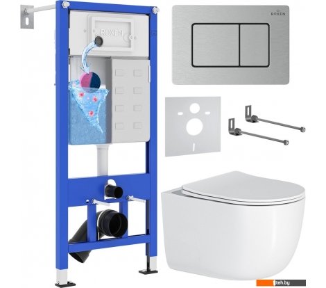  - Унитазы Roxen Vortex в комплекте с инсталляцией StounFix Dual Fresh 6 в 1 968489 (кнопка: сатин) - Vortex в комплекте с инсталляцией StounFix Dual Fresh 6 в 1 968489 (кнопка: сатин)