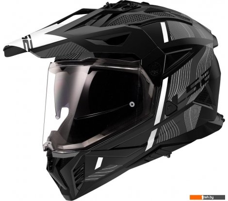  - Мотошлемы LS2 MX702 Pioneer 2 Hill (S, черный/белый матовый) - MX702 Pioneer 2 Hill (S, черный/белый матовый)