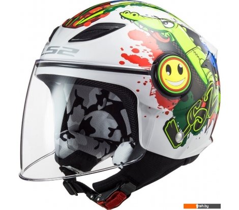  - Мотошлемы LS2 OF602 Funny Croco (M, белый глянцевый) - OF602 Funny Croco (M, белый глянцевый)