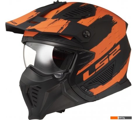  - Мотошлемы LS2 OF606 Drifter Mud (S, черный/оранжевый матовый) - OF606 Drifter Mud (S, черный/оранжевый матовый)