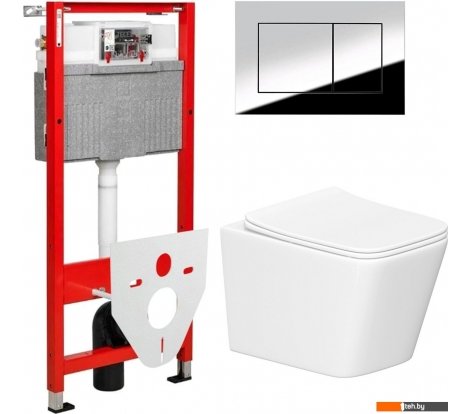  - Унитазы Lauter Square 214903 + TECE Kit 9400412 с кнопкой (хром) - Square 214903 + TECE Kit 9400412 с кнопкой (хром)