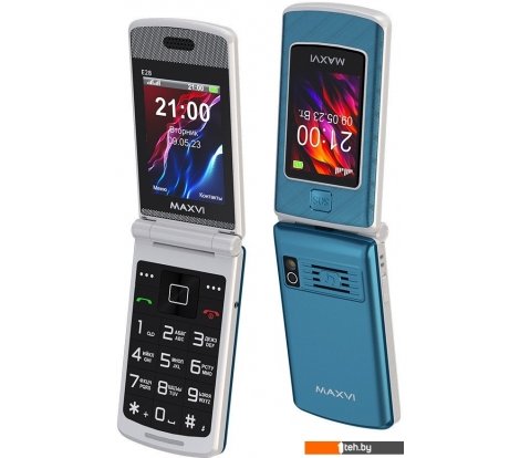  - Мобильные телефоны Maxvi E28 (голубой) - E28 (голубой)