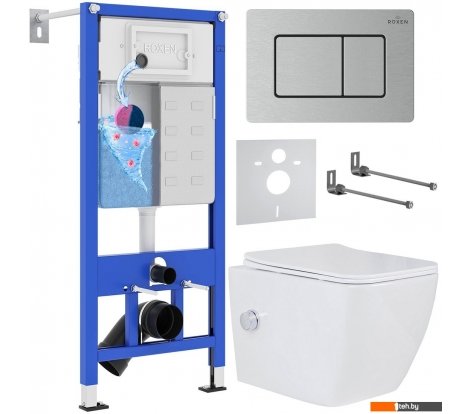  - Унитазы Roxen Cube bidet в комплекте с инсталляцией StounFix Dual Fresh 6 в 1 968439 (кнопка: сатин) - Cube bidet в комплекте с инсталляцией StounFix Dual Fresh 6 в 1 968439 (кнопка: сатин)