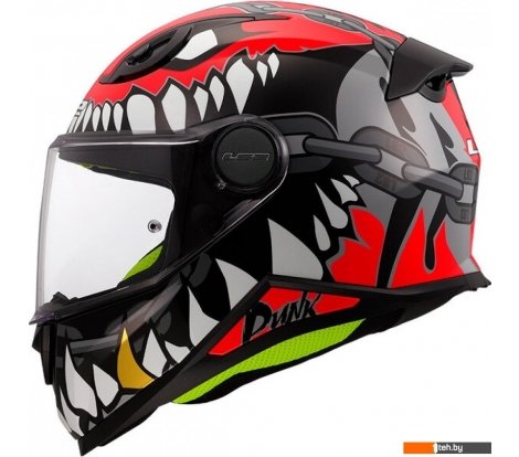  - Мотошлемы LS2 FF812 Kid Punk (S, серый/красный) - FF812 Kid Punk (S, серый/красный)