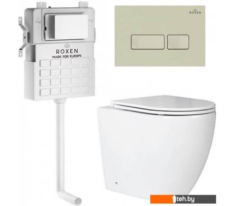  - Унитазы Roxen Antares в комплекте с инсталляцией Attach 5 в 1 967071 (кнопка: пастель бежевый) - Antares в комплекте с инсталляцией Attach 5 в 1 967071 (кнопка: пастель бежевый)