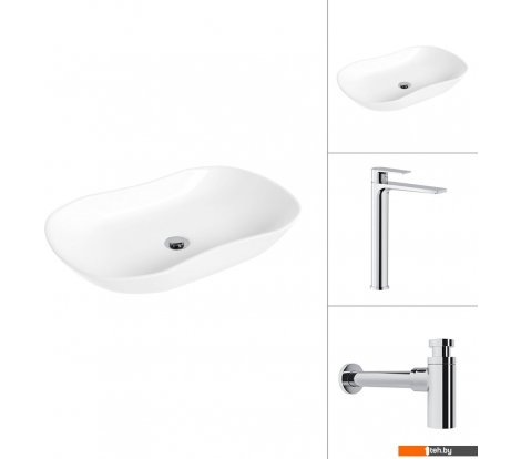  - Умывальники Lauter 21570 + Reef 21CK8678C с сифоном 21635CH (хром) - 21570 + Reef 21CK8678C с сифоном 21635CH (хром)