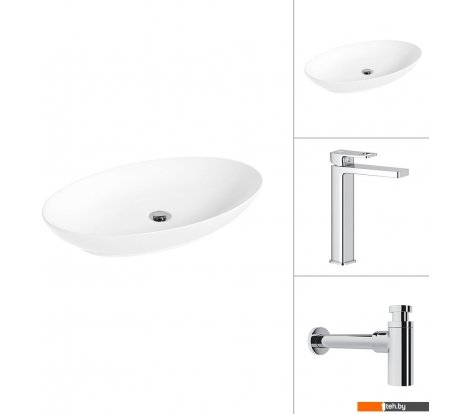  - Умывальники Lauter 21571 + Cascade 21СК0655C с сифоном 21635CH (хром) - 21571 + Cascade 21СК0655C с сифоном 21635CH (хром)