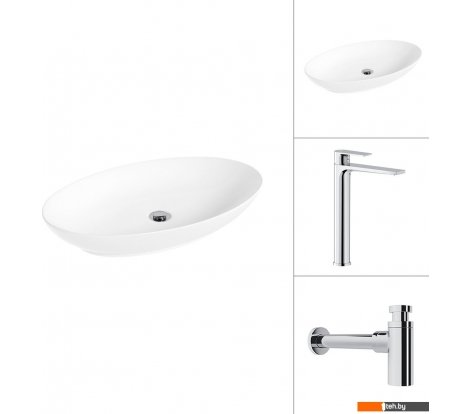  - Умывальники Lauter 21571 + Reef 21CK8678C с сифоном 21635CH (хром) - 21571 + Reef 21CK8678C с сифоном 21635CH (хром)