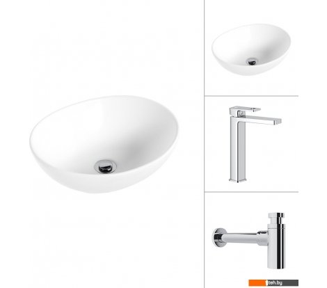  - Умывальники Lauter 21652 + Cascade 21СК0655C с сифоном 21635CH (хром) - 21652 + Cascade 21СК0655C с сифоном 21635CH (хром)