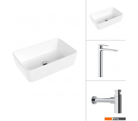  - Умывальники Lauter 21674A + Reef 21CK8678C с сифоном 21635CH (хром) - 21674A + Reef 21CK8678C с сифоном 21635CH (хром)