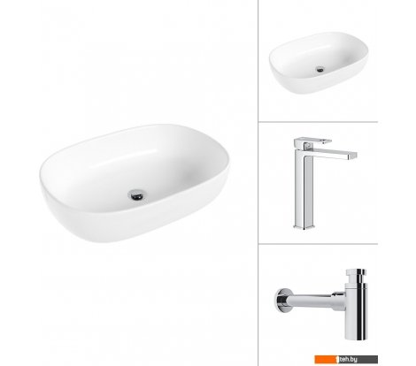  - Умывальники Lauter 21836 + Cascade 21СК0655C с сифоном 21635CH (хром) - 21836 + Cascade 21СК0655C с сифоном 21635CH (хром)