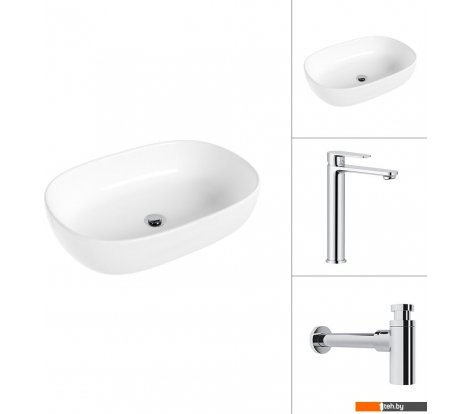  - Умывальники Lauter 21836 + Moon 21СK81691C с сифоном 21635CH (хром) - 21836 + Moon 21СK81691C с сифоном 21635CH (хром)