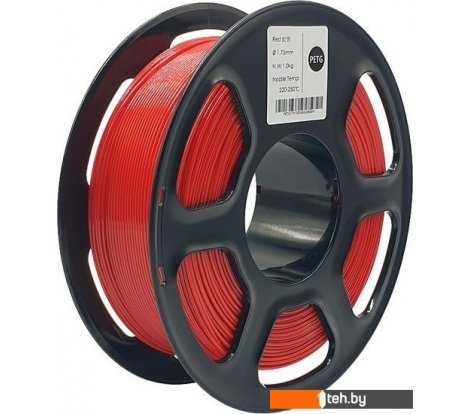  - Расходные материалы и аксессуары для 3D-печати Mitek PETG (1.75мм, 1кг, красный прозрачный) - PETG (1.75мм, 1кг, красный прозрачный)