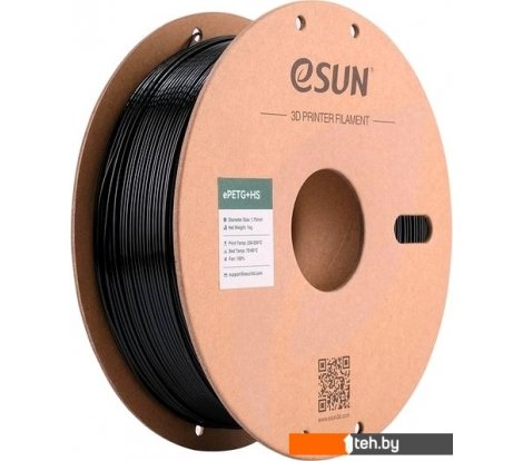  - Расходные материалы и аксессуары для 3D-печати eSUN ePETG+HS Filament PETG+HS175B1P1 (1.75мм, 1кг, черный) - ePETG+HS Filament PETG+HS175B1P1 (1.75мм, 1кг, черный)