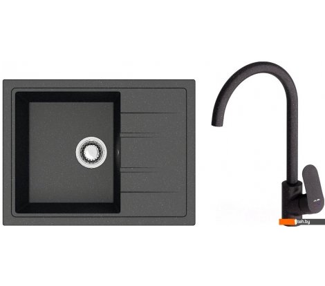  - Кухонные мойки Berge BR-5850 + смеситель AM.PM Like F8007122 (черный) - BR-5850 + смеситель AM.PM Like F8007122 (черный)