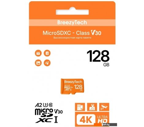  - Карты памяти BreezyTech Ultra microSDXC Class 10/A2/V30 128GB (без адаптера) - Ultra microSDXC Class 10/A2/V30 128GB (без адаптера)
