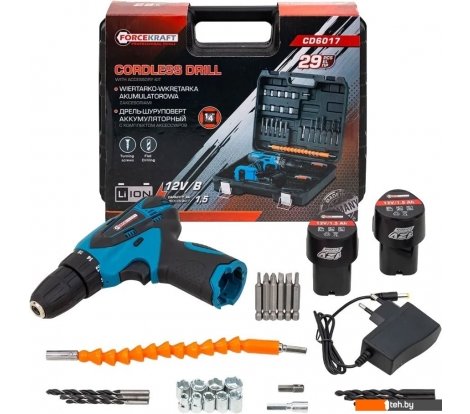  - Шуруповерты, гайковерты, электроотвертки ForceKraft FK-CD6017 (с 2-мя АКБ, кейс) - FK-CD6017 (с 2-мя АКБ, кейс)