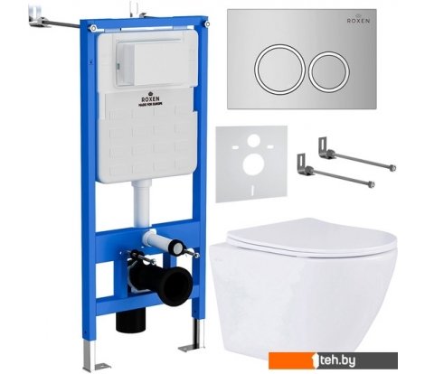  - Унитазы Roxen Antares One Rimless 6 в 1 StounFix Dual Fresh 508565 (кнопка: хром) - Antares One Rimless 6 в 1 StounFix Dual Fresh 508565 (кнопка: хром)