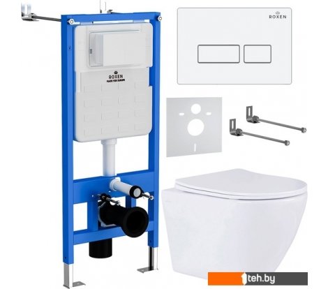  - Унитазы Roxen Antares в комплекте с инсталляцией StounFix Dual Fresh 6 в 1 569295 (кнопка: белый глянец) - Antares в комплекте с инсталляцией StounFix Dual Fresh 6 в 1 569295 (кнопка: белый глянец)