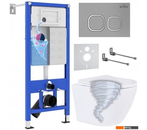  - Унитазы Roxen Antares Tornado в комплекте с инсталляцией StounFix Dual Fresh 6 в 1 968387 (кнопка: хром матовый) - Antares Tornado в комплекте с инсталляцией StounFix Dual Fresh 6 в 1 968387 (кнопка: хром матовый)