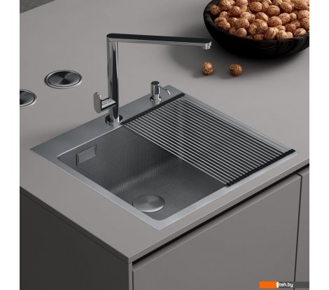  - Кухонные мойки Roxen Snake 560220-45-S сатин/текстурная поверхность (с ролл-матом и дозатором) - Snake 560220-45-S сатин/текстурная поверхность (с ролл-матом и дозатором)