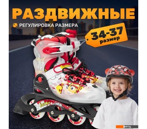  - Роликовые коньки Ricos Fun PW-116A-10 (р. 34-37, черный/красный) - Fun PW-116A-10 (р. 34-37, черный/красный)