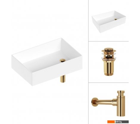  - Умывальники Lauter 21518-1 + клапан 21190G + сифон 21635G (золото) - 21518-1 + клапан 21190G + сифон 21635G (золото)