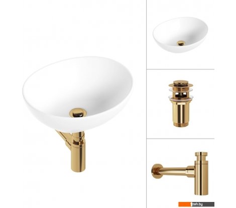  - Умывальники Lauter 21652 + клапан 21190G + сифон 21635G (золото) - 21652 + клапан 21190G + сифон 21635G (золото)