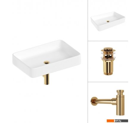  - Умывальники Lauter 21842 + клапан 21190G + сифон 21635G (золото) - 21842 + клапан 21190G + сифон 21635G (золото)