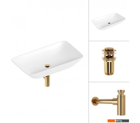  - Умывальники Lauter 21886 + клапан 21190G + сифон 21635G (золото) - 21886 + клапан 21190G + сифон 21635G (золото)