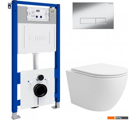  - Унитазы Lauter Vortex 2110830 с кнопкой 219701HD (узкая, хром) - Vortex 2110830 с кнопкой 219701HD (узкая, хром)