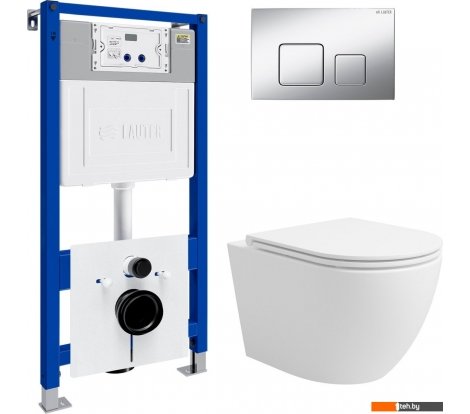  - Унитазы Lauter Vortex 2110830 с кнопкой 219703F (квадратная, сатин) - Vortex 2110830 с кнопкой 219703F (квадратная, сатин)