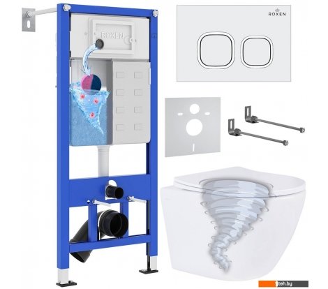  - Унитазы Roxen Antares Tornado в комплекте с инсталляцией StounFix Dual Fresh 6 в 1 968358 (кнопка: белый глянцевый) - Antares Tornado в комплекте с инсталляцией StounFix Dual Fresh 6 в 1 968358 (кнопка: белый глянцевый)