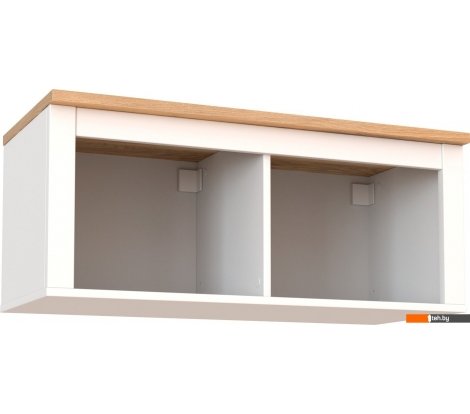  - Полки, стеллажи, системы хранения Mio Tesoro Сага навесная 2 секции (белый/ясень) - Сага навесная 2 секции (белый/ясень)