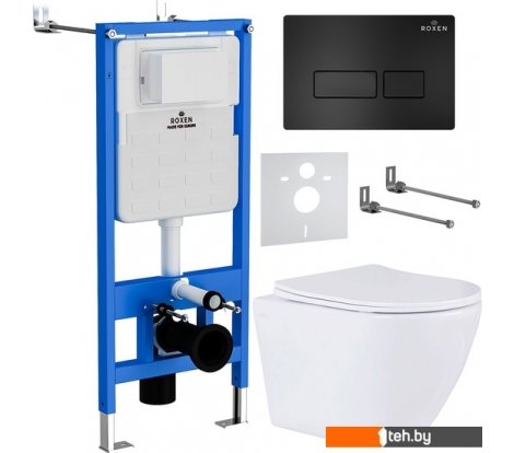  - Унитазы Roxen Antares One Rimless 6 в 1 StounFix Dual Fresh 577729 (кнопка: черный матовый) - Antares One Rimless 6 в 1 StounFix Dual Fresh 577729 (кнопка: черный матовый)