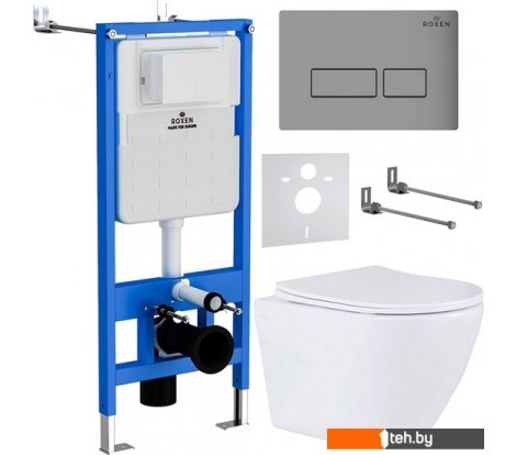  - Унитазы Roxen Antares One Rimless 6 в 1 StounFix Dual Fresh 597373 (кнопка: матовая) - Antares One Rimless 6 в 1 StounFix Dual Fresh 597373 (кнопка: матовая)