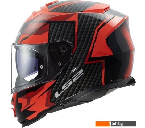  - Мотошлемы LS2 FF800 Storm II Tracker (L, черный/красный) - FF800 Storm II Tracker (L, черный/красный)