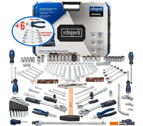  - Наборы инструментов Scheppach Sch-41421-5 Gold (148 предметов) - Sch-41421-5 Gold (148 предметов)